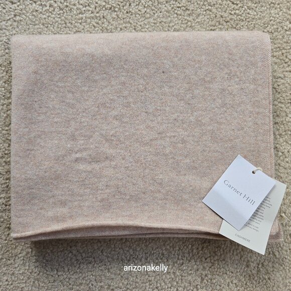 Garnet Hill Accessories - NWT Garnet Hill Cashmere Knit Scarf Tan Oatmeal Wrap